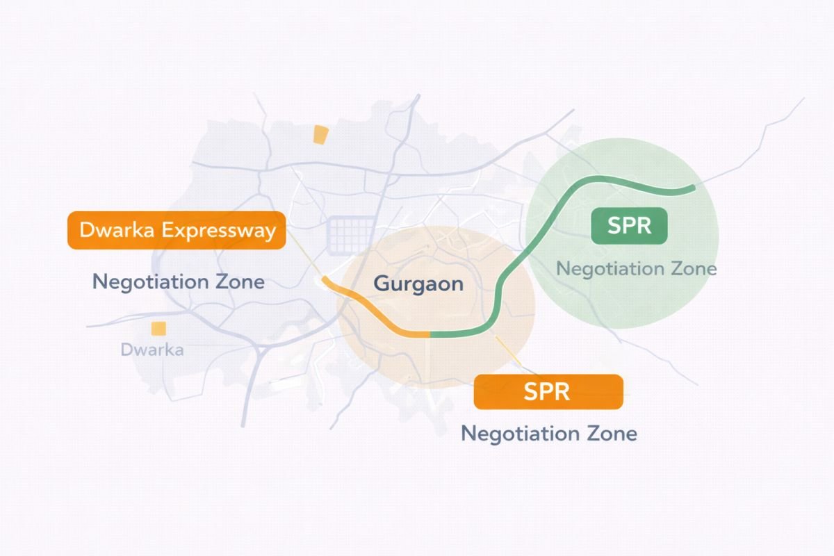 Gurgaon micro market negotiation zones Dwarka Expressway SPR map