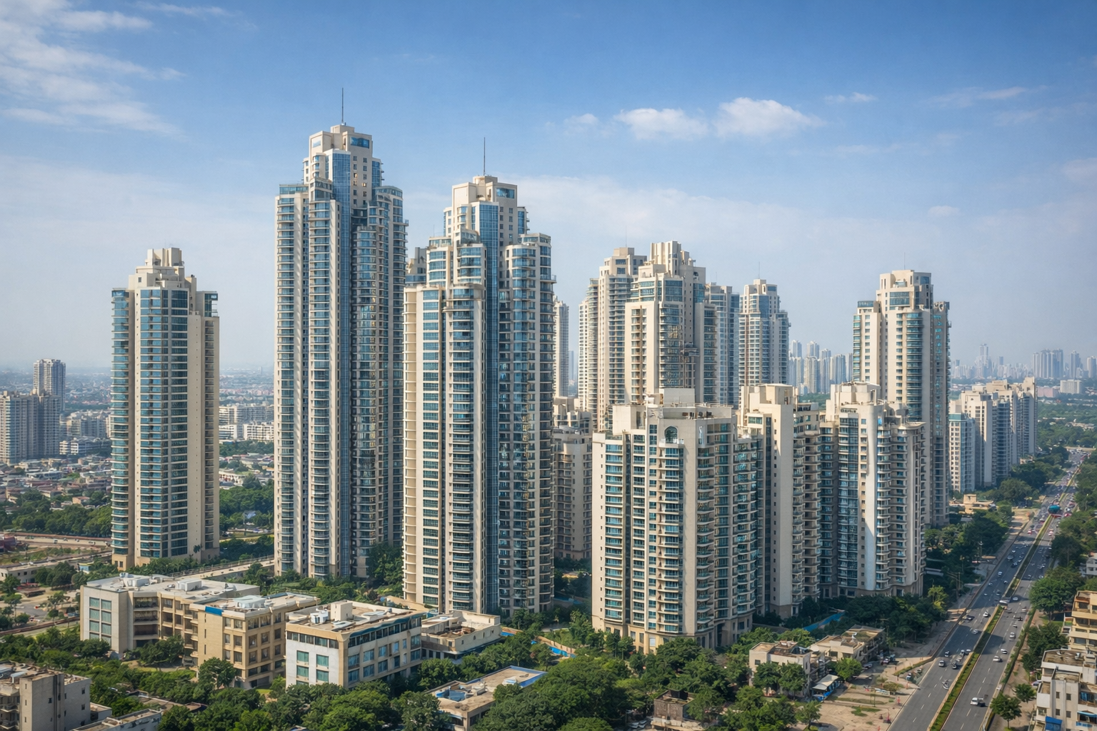 Premium residential towers in Gurgaon where stamp duty on high-value property can exceed 10 lakh