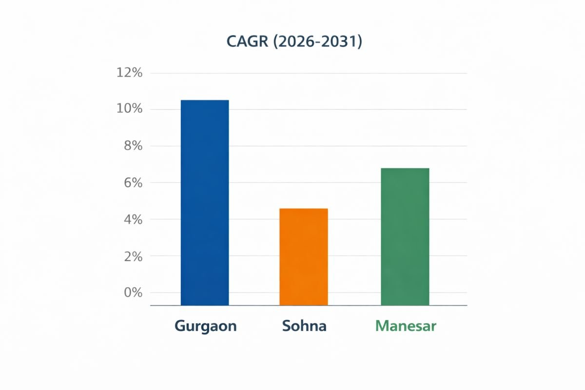 Gurgaon Sohna Manesar CAGR forecast 2026 2031 chart