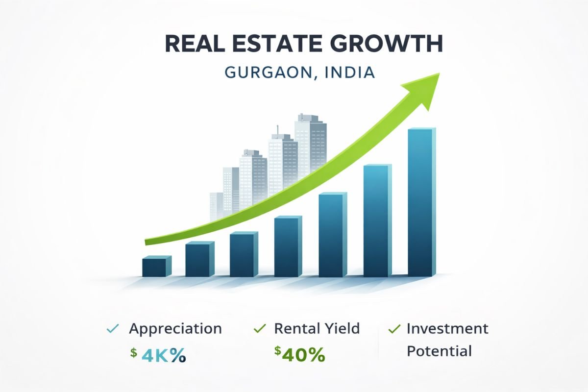 Gurgaon real estate price growth chart upward trend
