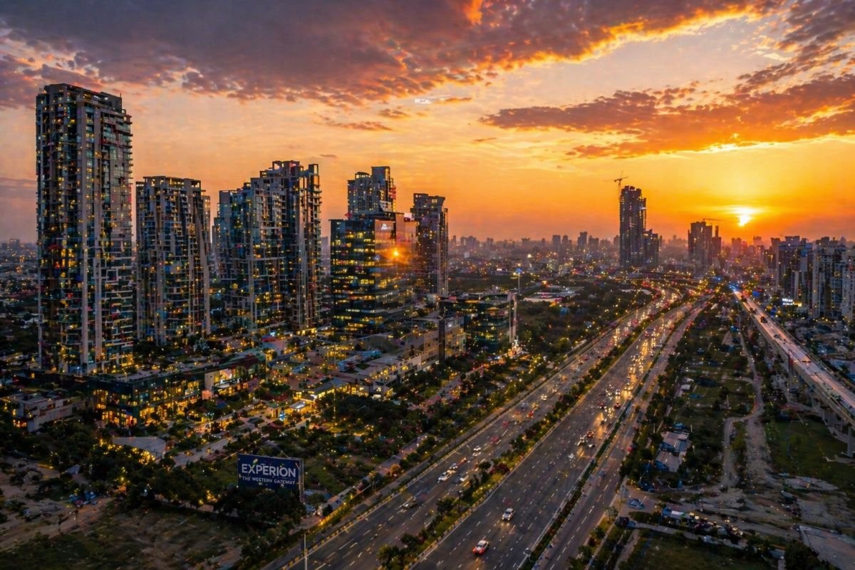 Gurgaon skyline showing real estate growth near Dwarka Expressway