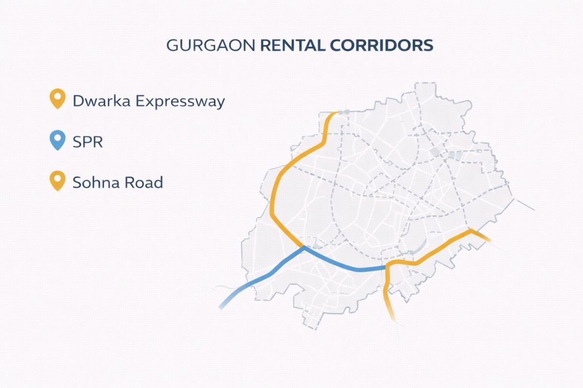 Gurgaon micro markets rental demand map corridors Dwarka SPR Sohna