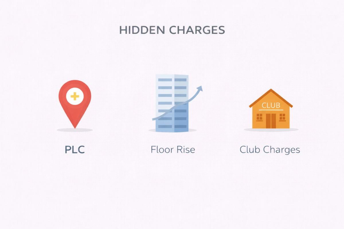 Hidden charges negotiation PLC floor rise club charges Gurgaon