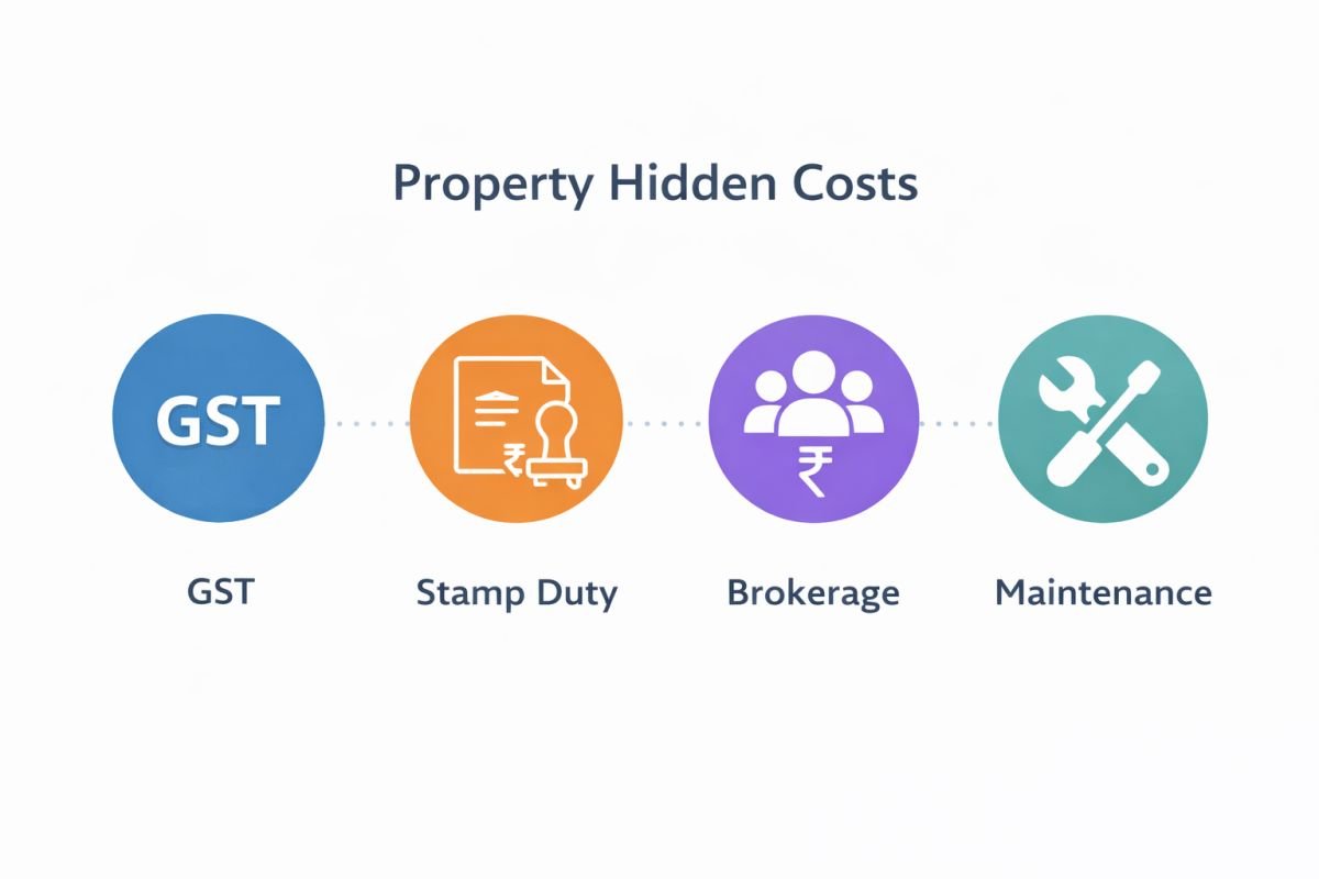 hidden costs property India stamp duty GST brokerage infographic