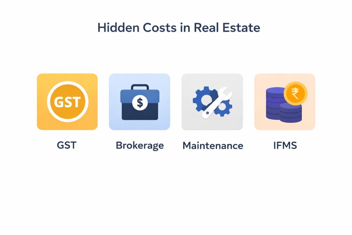 hidden costs real estate Gurgaon GST brokerage maintenance charges