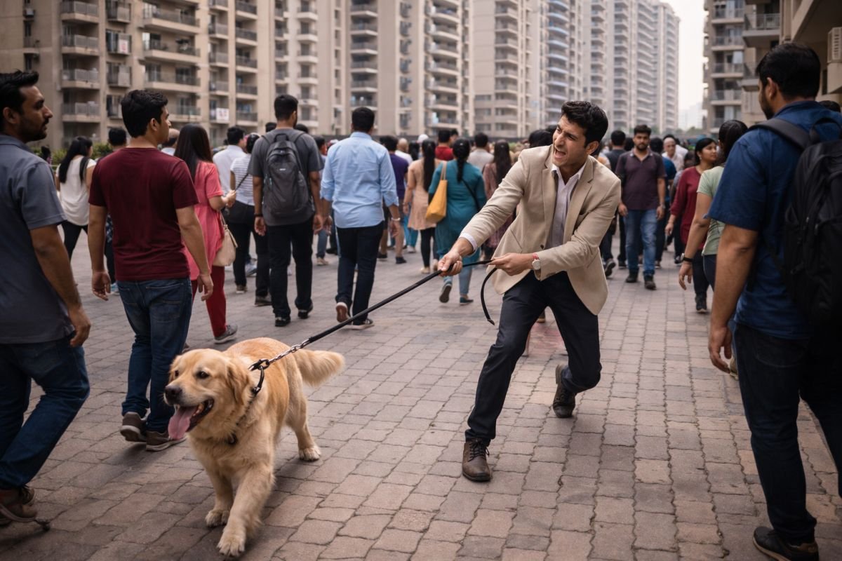 pet walking challenges in high density apartment Gurgaon