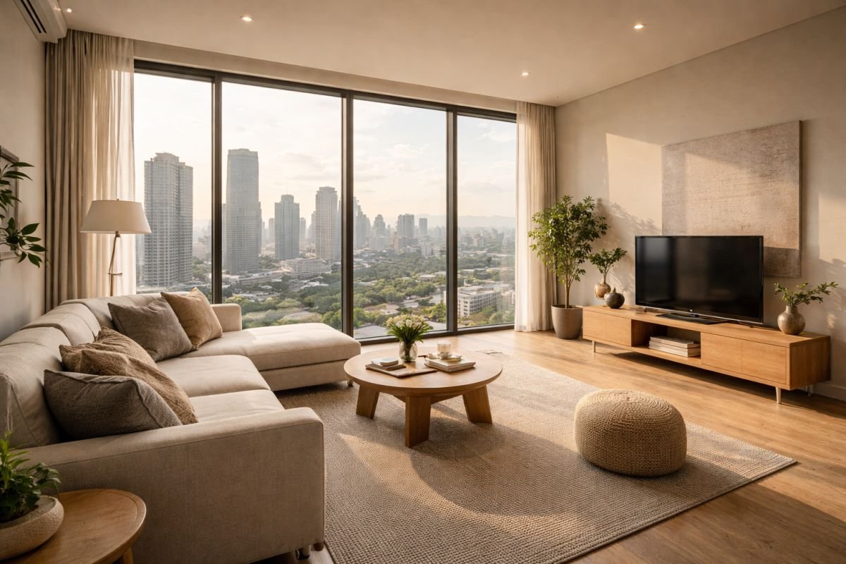 Bright high-floor apartment with natural light and open city view