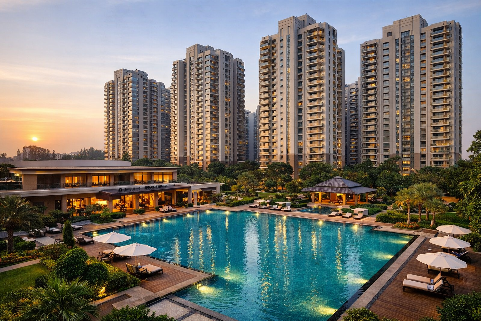 high rise apartment society in gurgaon with amenities