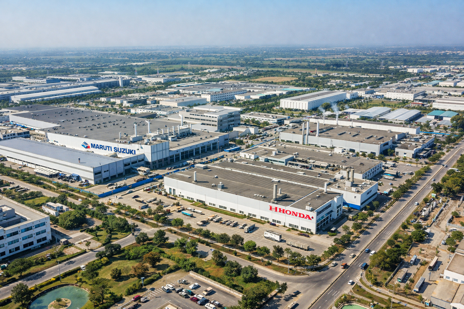 IMT Manesar industrial township with large manufacturing facilities