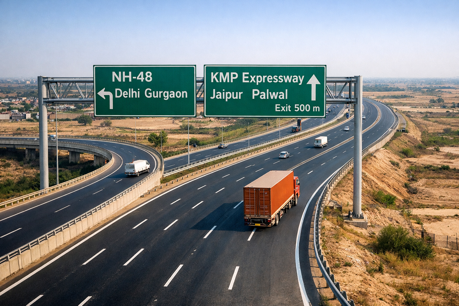 KMP Expressway connectivity strengthening Manesar plot appreciation