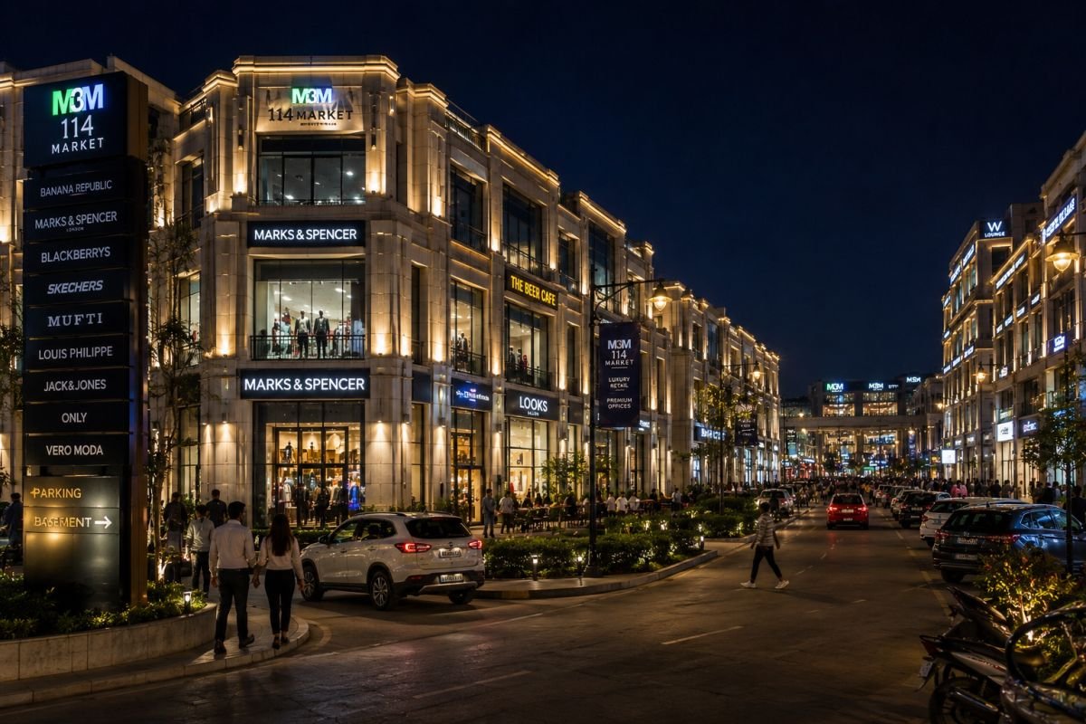Night view of M3M 114 Market Sector 114 Gurgaon