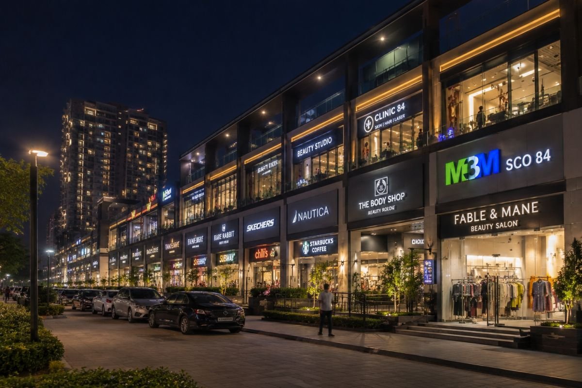 Night view of M3M SCO 84 commercial project Gurgaon