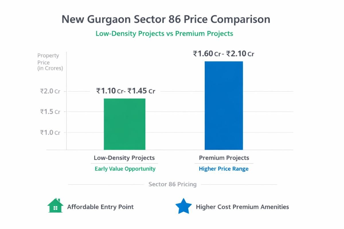Microtek Greenburg price comparison with New Gurgaon low density projects