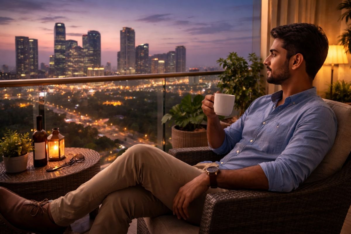 Modern lifestyle Gurgaon smart living apartment balcony city view