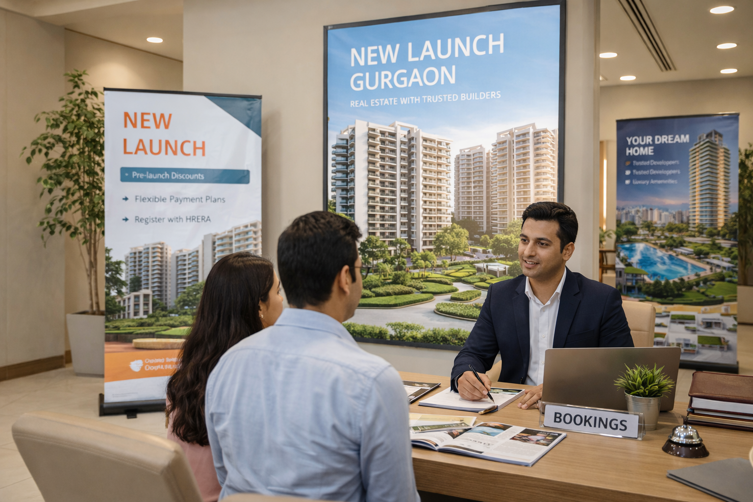 Sales office promoting new launch project in Gurgaon