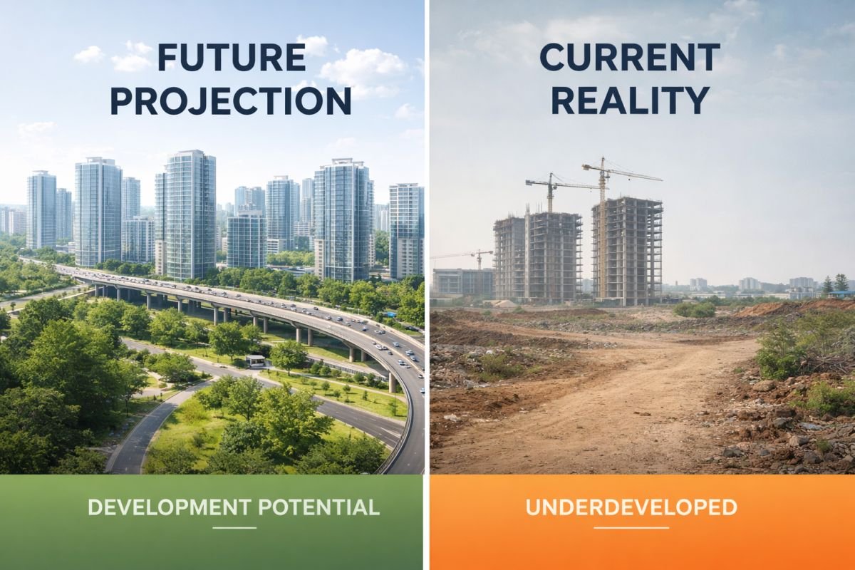 real estate overpricing concept future pricing vs current value