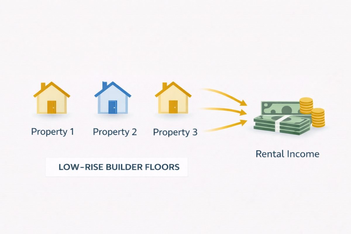 real estate portfolio structure 1 lakh monthly income multiple properties