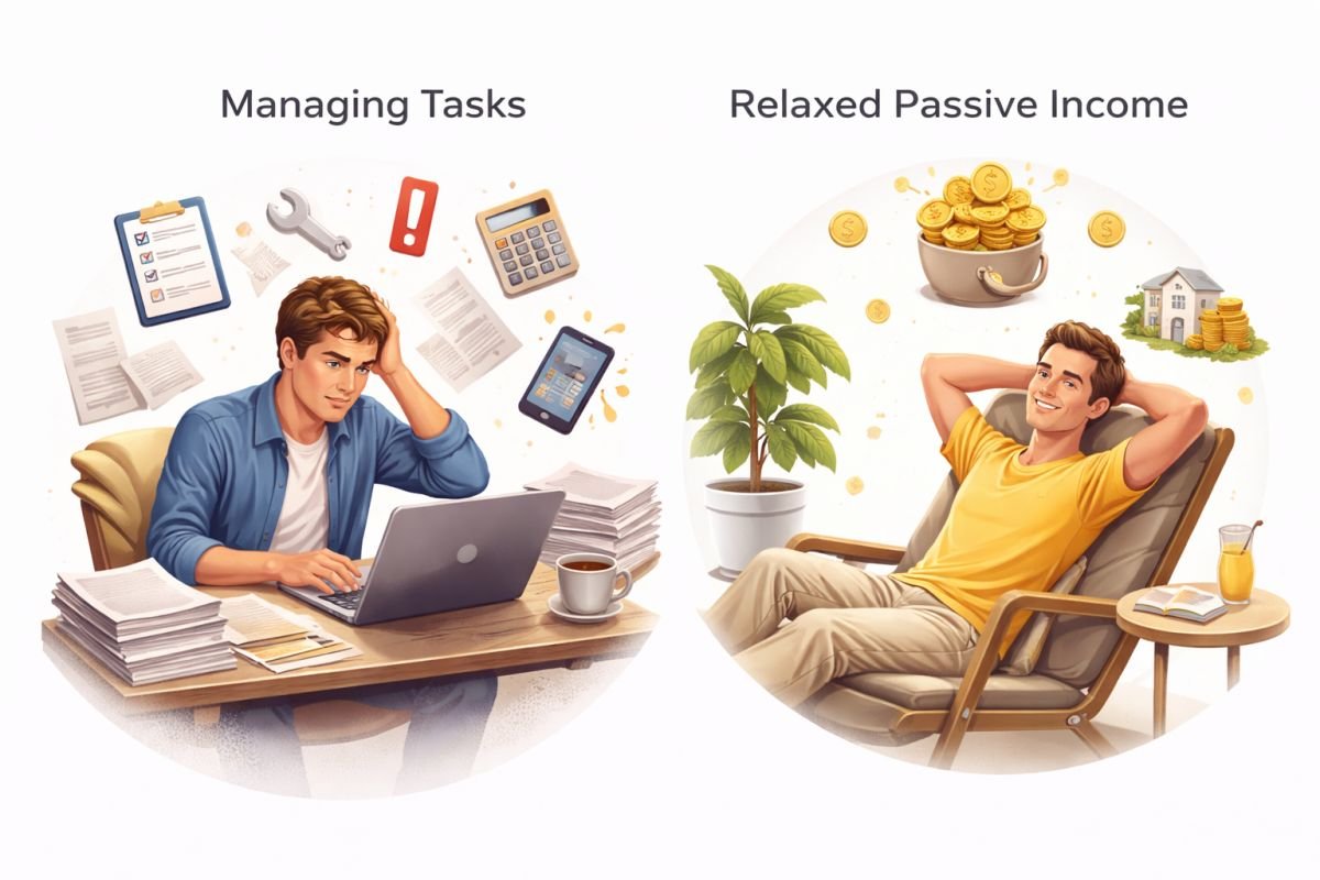 passive income vs active property management real estate