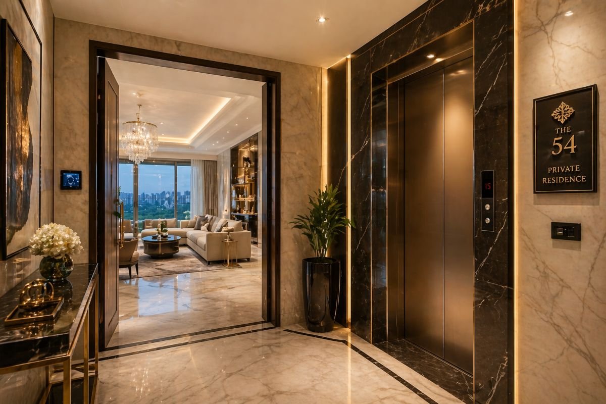 Pioneer Araya private lift lobby opening directly into apartment entrance