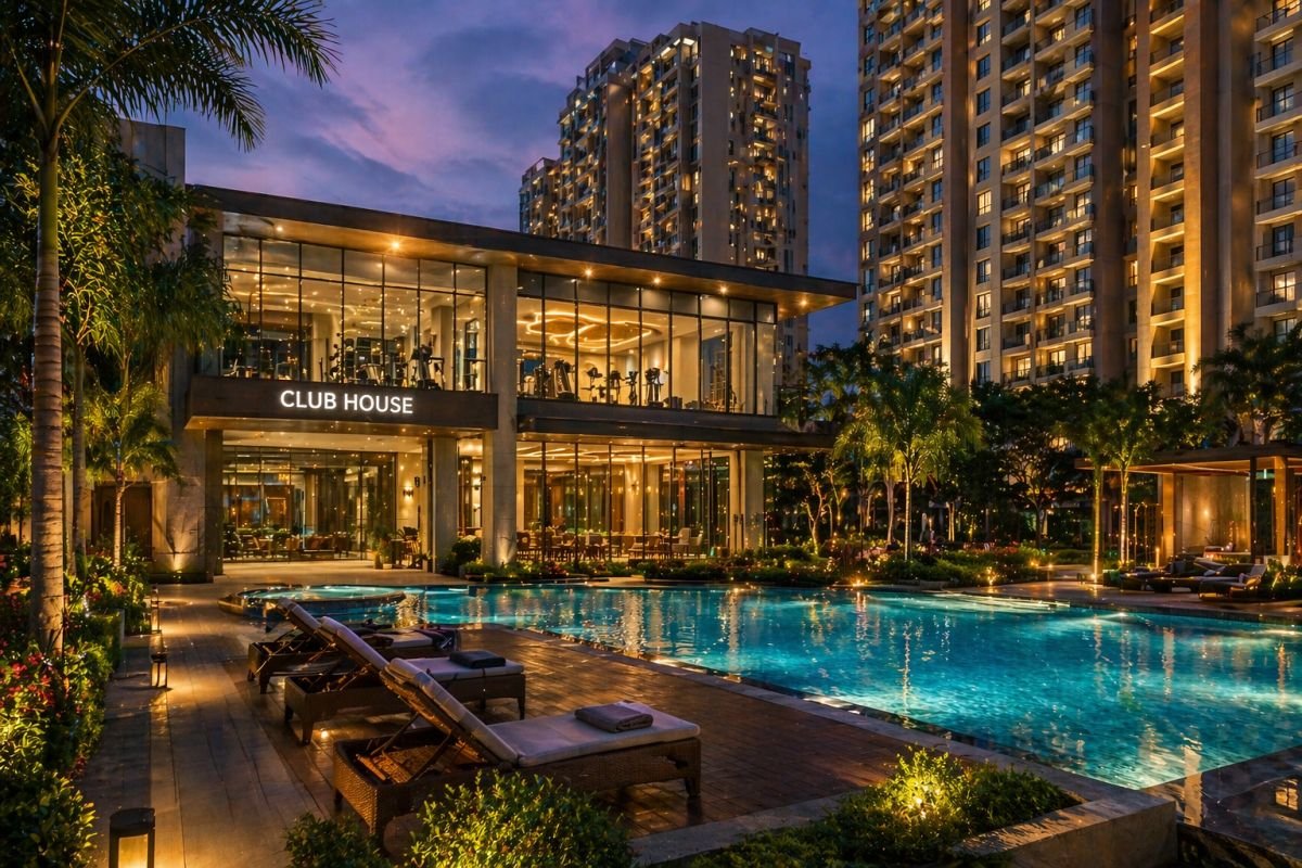 Pioneer Park Gurgaon clubhouse pool and amenities