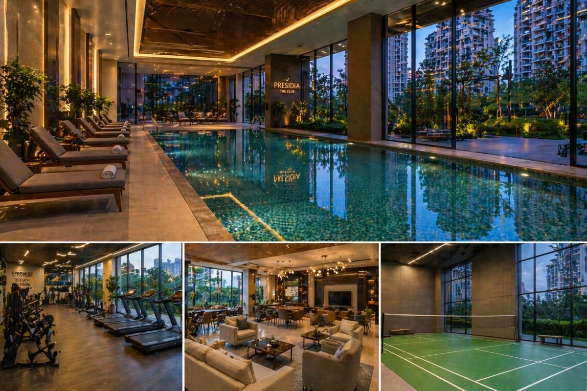 Luxury clubhouse amenities swimming pool gym Pioneer Presidia Gurgaon