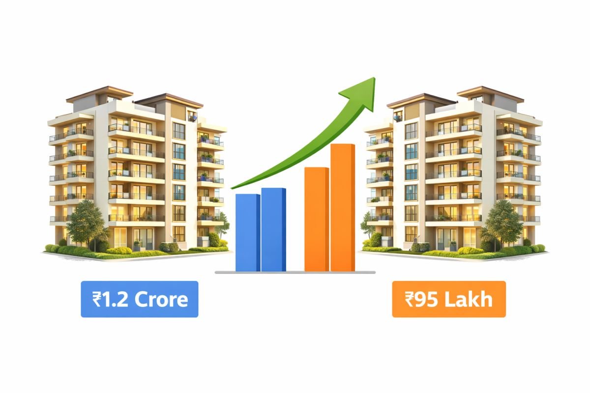 property price comparison nearby sectors Gurgaon undervaluation analysis