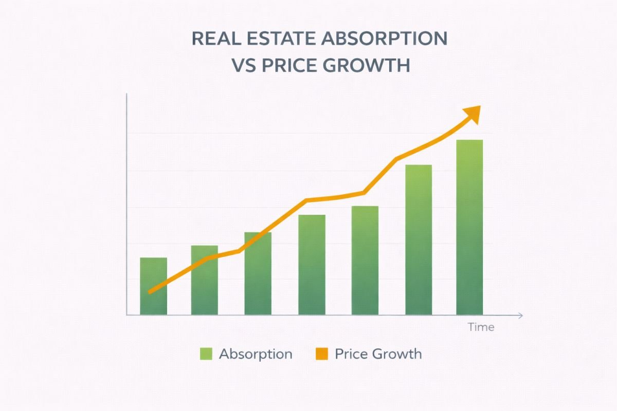 Gurgaon property pricing based on absorption demand graph