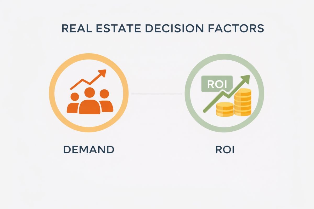 Property investment decision based on future demand and ROI