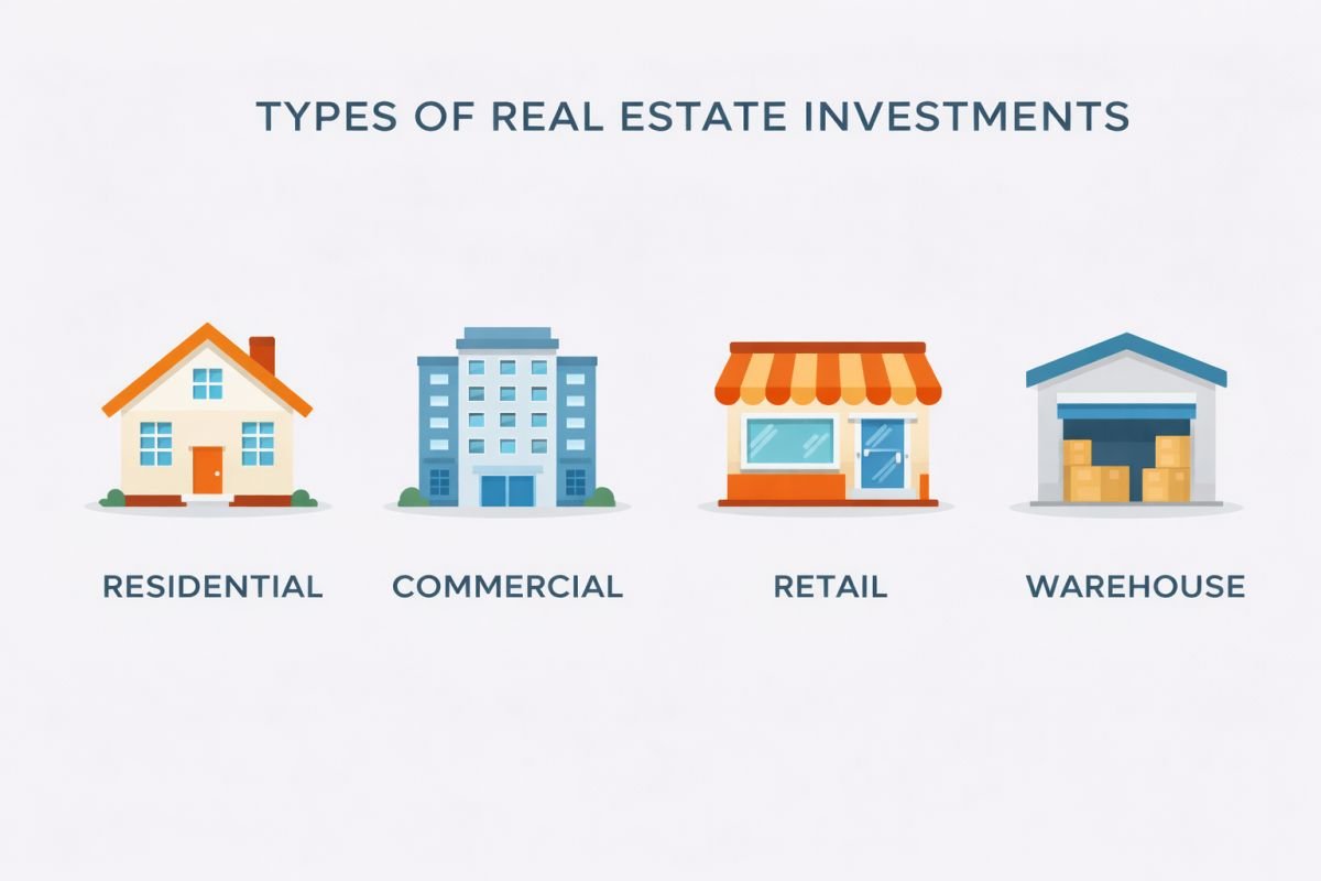 Property types comparison residential commercial warehouse retail Gurgaon