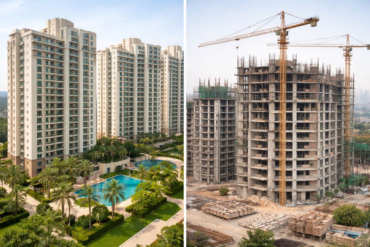 ready to move vs under construction property comparison Gurgaon apartments finished vs ongoing