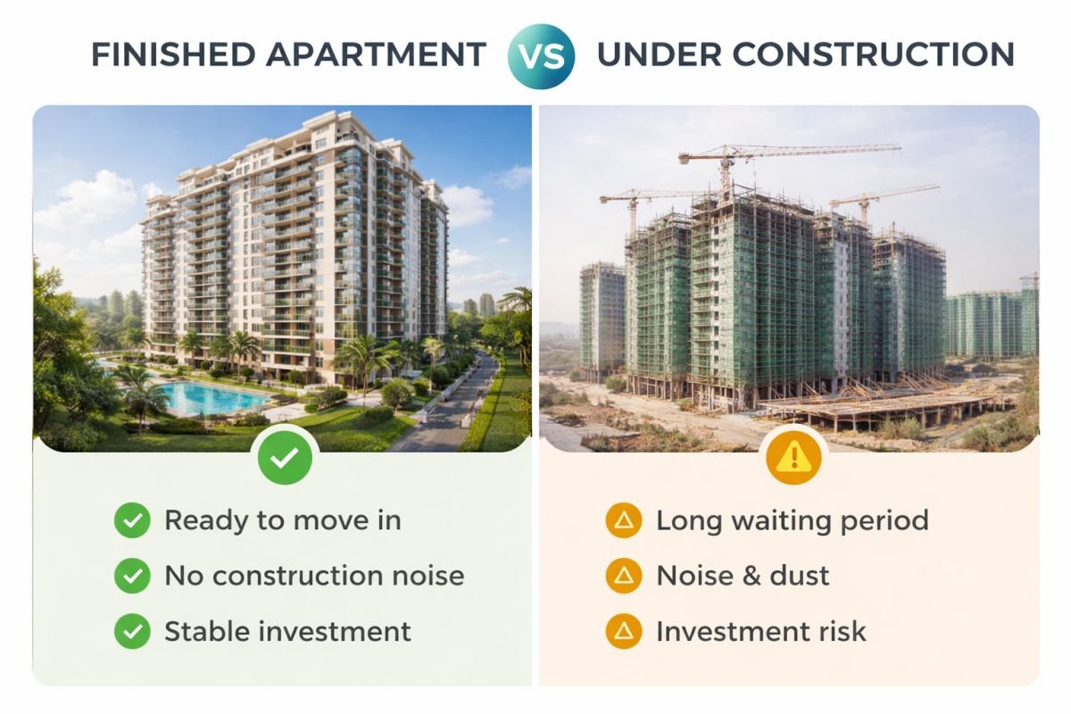Ready to move vs under construction property comparison Gurgaon
