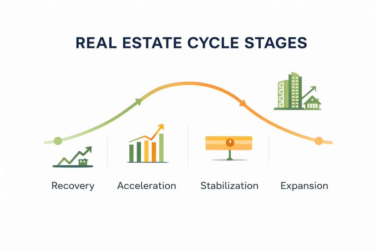 real estate cycle phases Gurgaon recovery acceleration stabilization