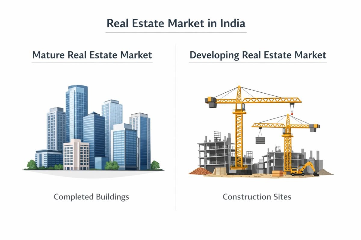 real estate growth stages comparison developing vs mature market India