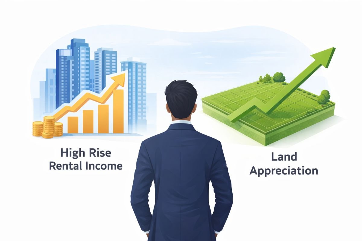 Real estate investment strategy high rise vs low rise decision factors Gurgaon