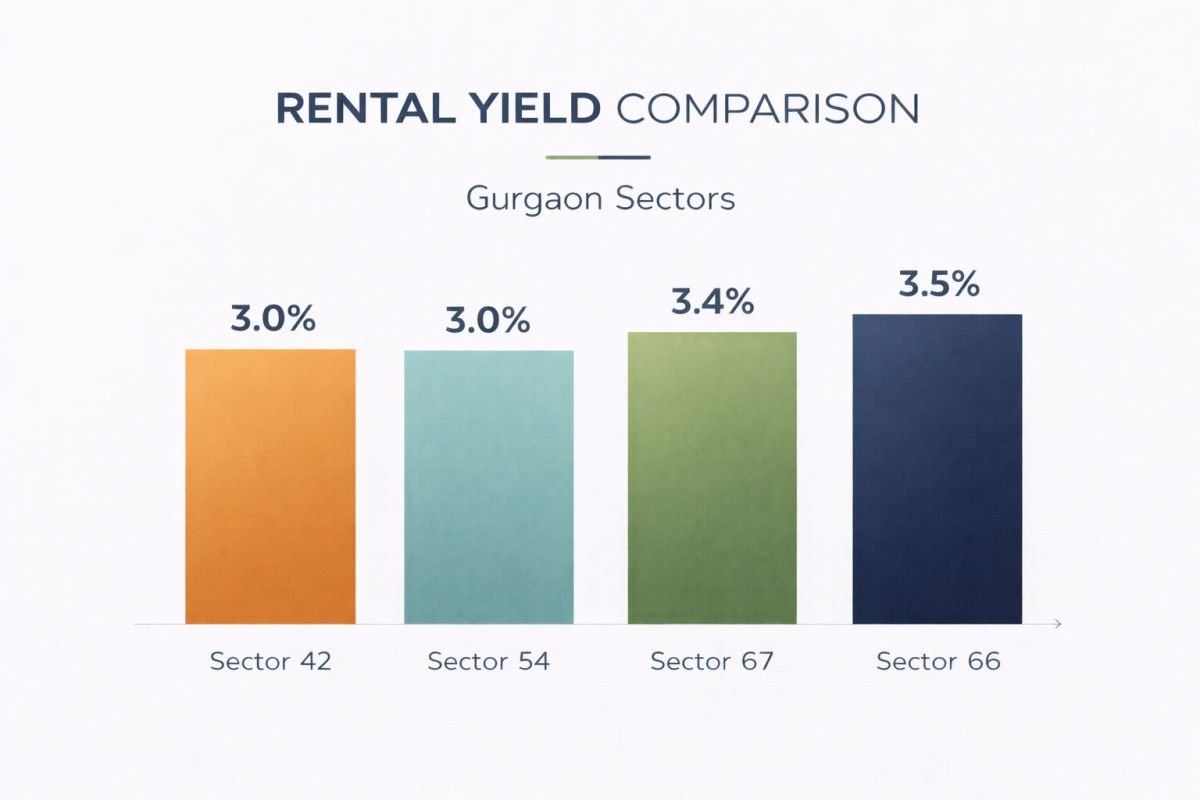 Gurgaon rental yield residential vs premium areas comparison