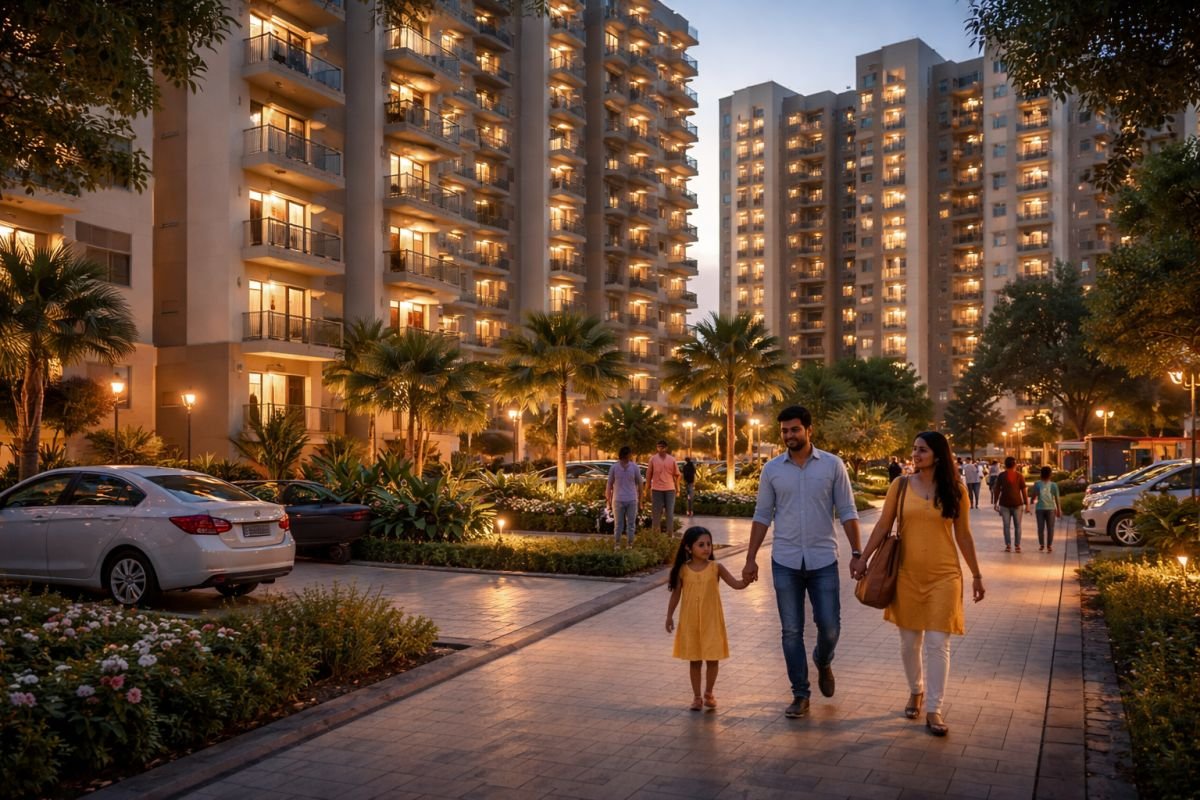 Residential life in Sector 69 Gurgaon society evening activity