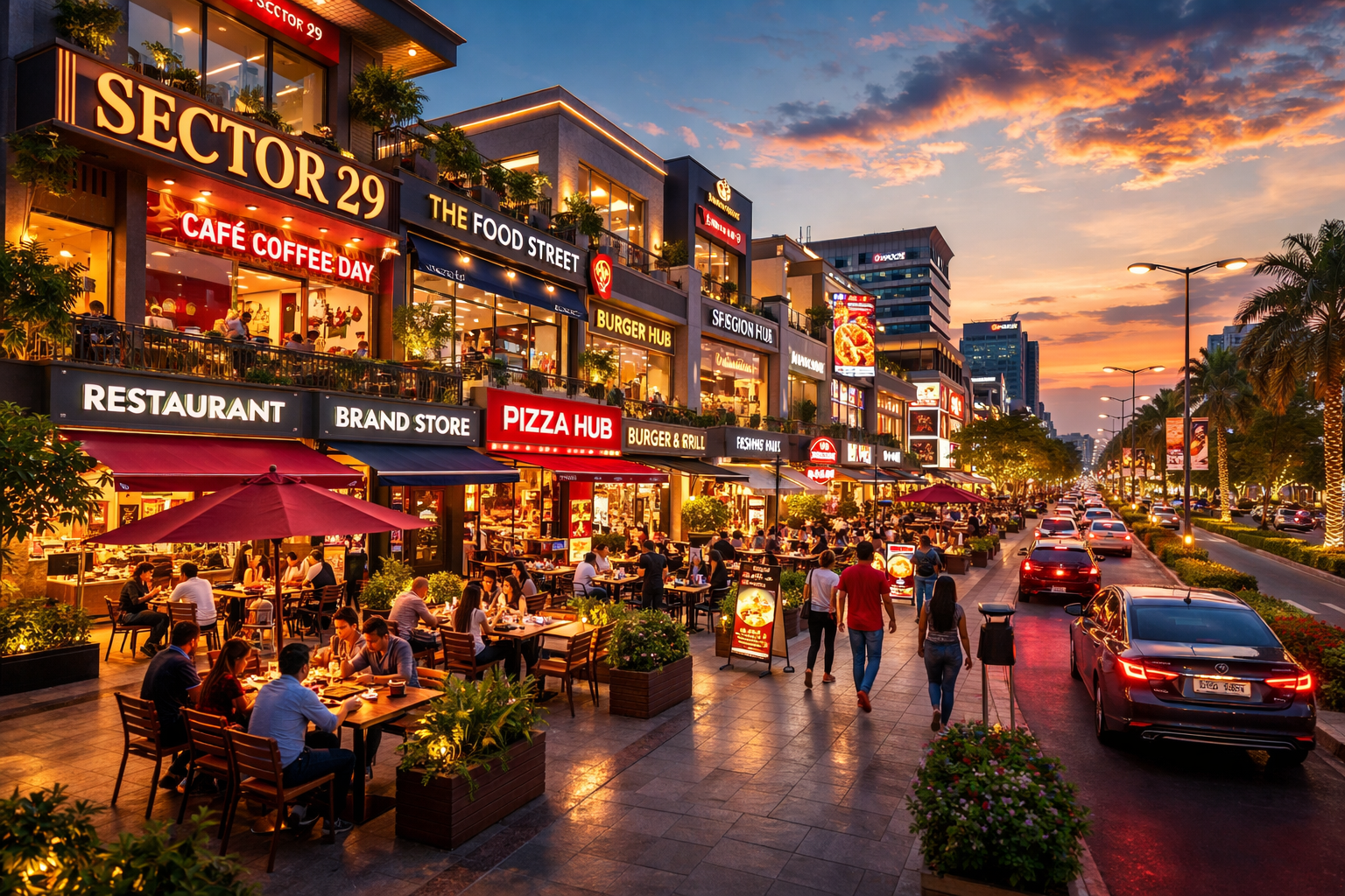 Retail shops in Sector 29 Gurgaon with high footfall and F&B demand