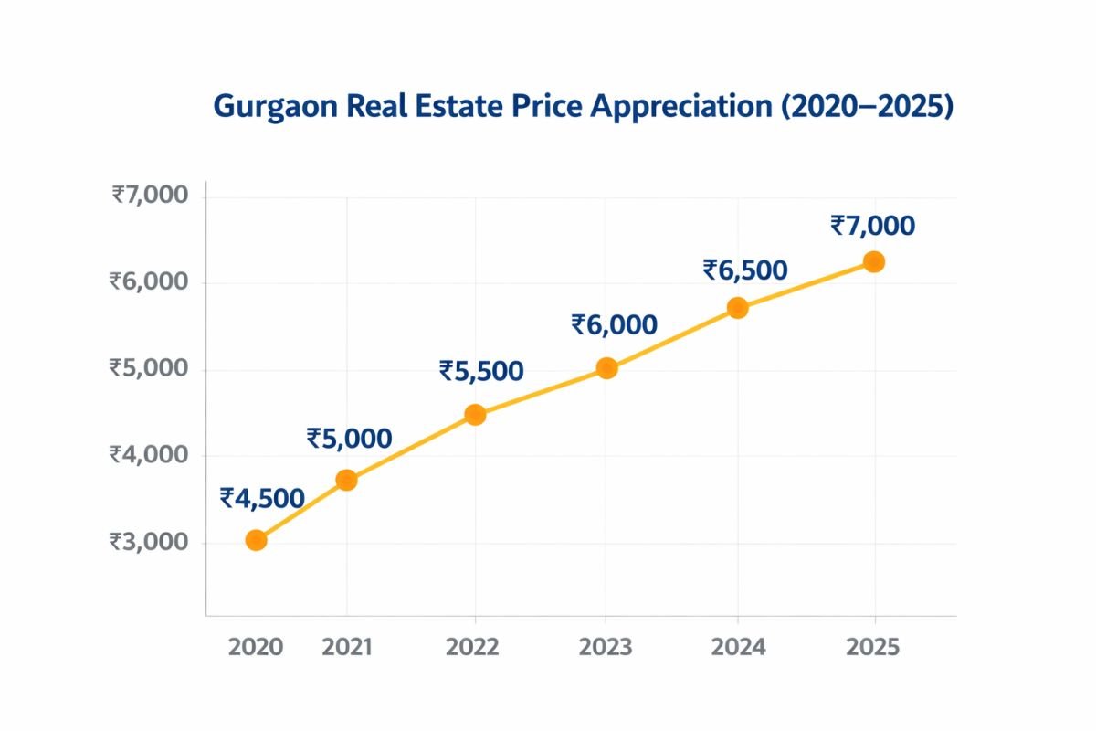 Sector 82 Gurgaon property price trend and appreciation graph