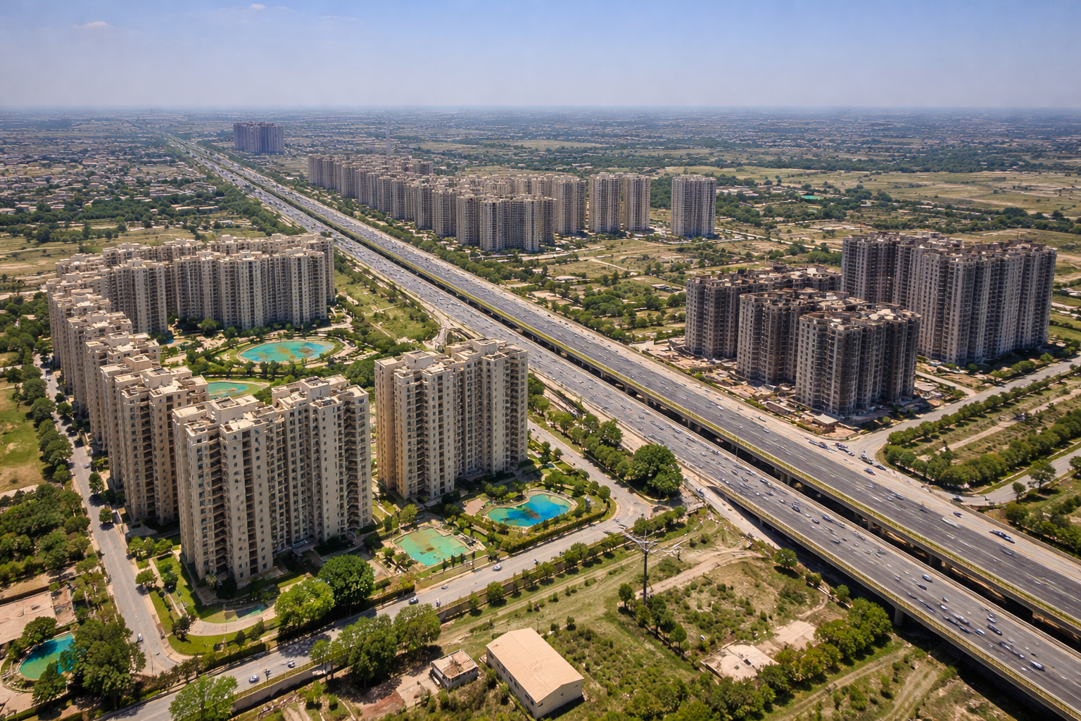 Residential projects in Sector 84 and 85 Gurgaon near Dwarka Expressway showing infrastructure growth