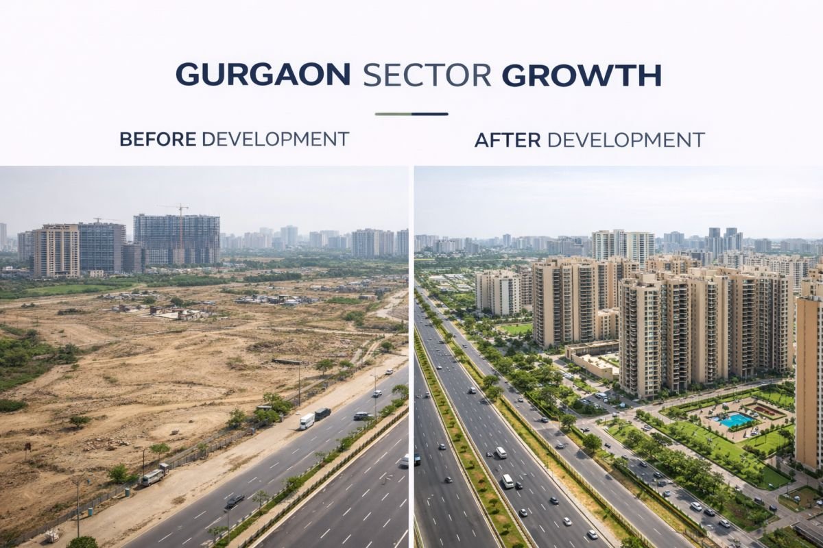 Sector 84 Gurgaon property price growth comparison before after