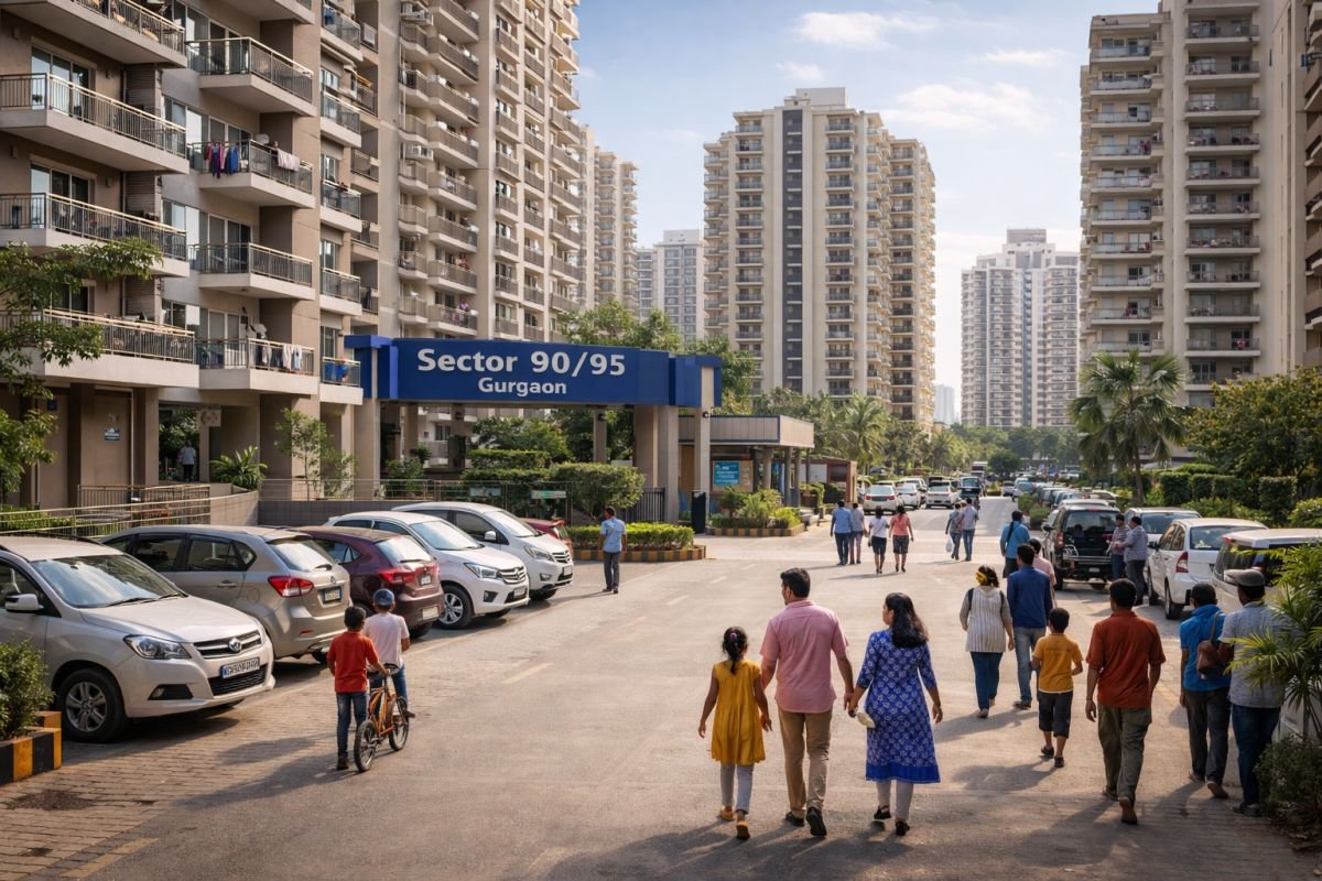 Sector 90 95 Gurgaon residential apartments with occupied society