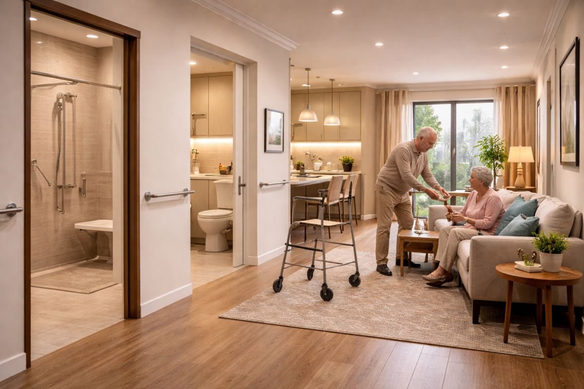 senior living home features safety design step free layout