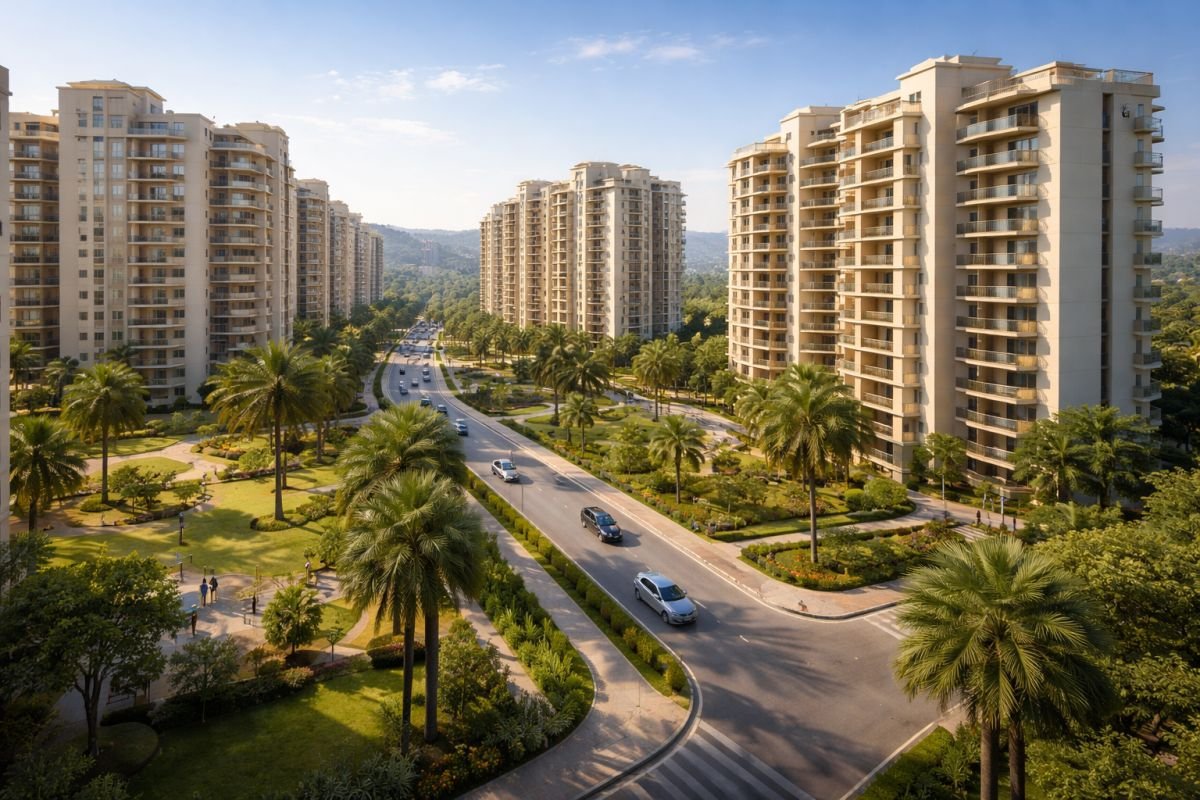 Sohna Sector 33 36 residential development with occupied societies and roads