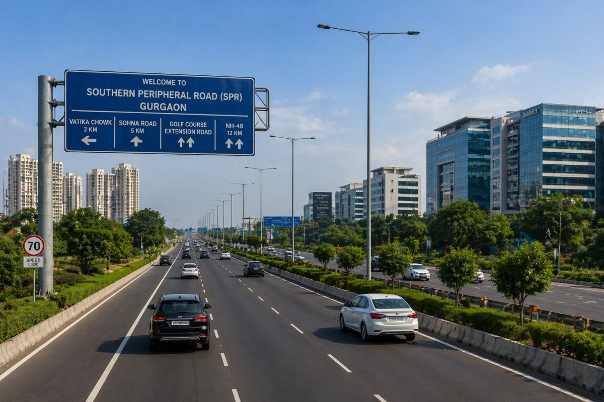 Southern Peripheral Road Gurgaon wide road connectivity infrastructure sector 69