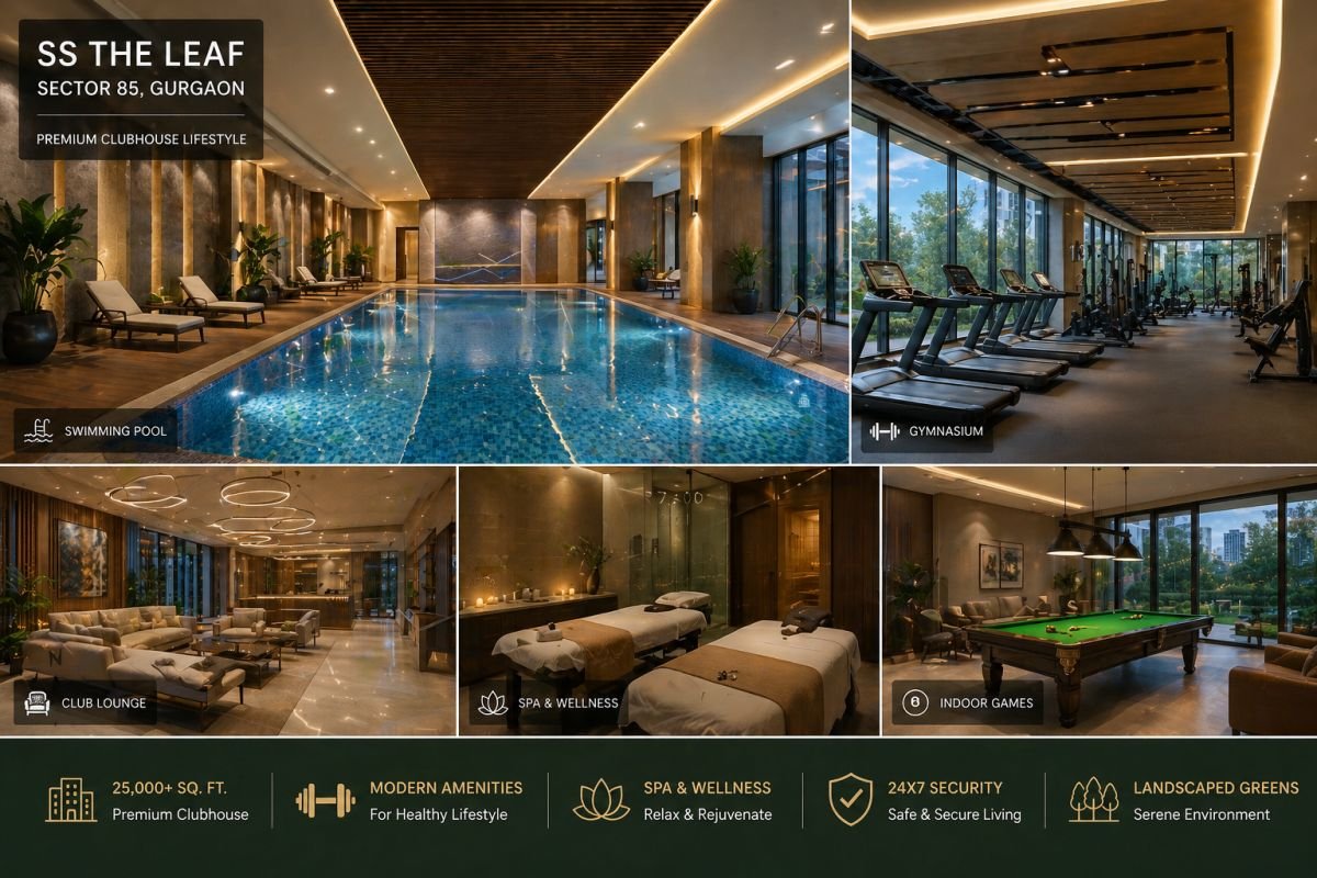 SS The Leaf Gurgaon clubhouse pool gym luxury amenities interior