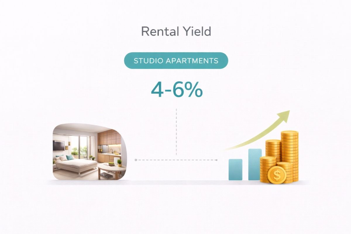 studio apartment rental yield Gurgaon investment returns