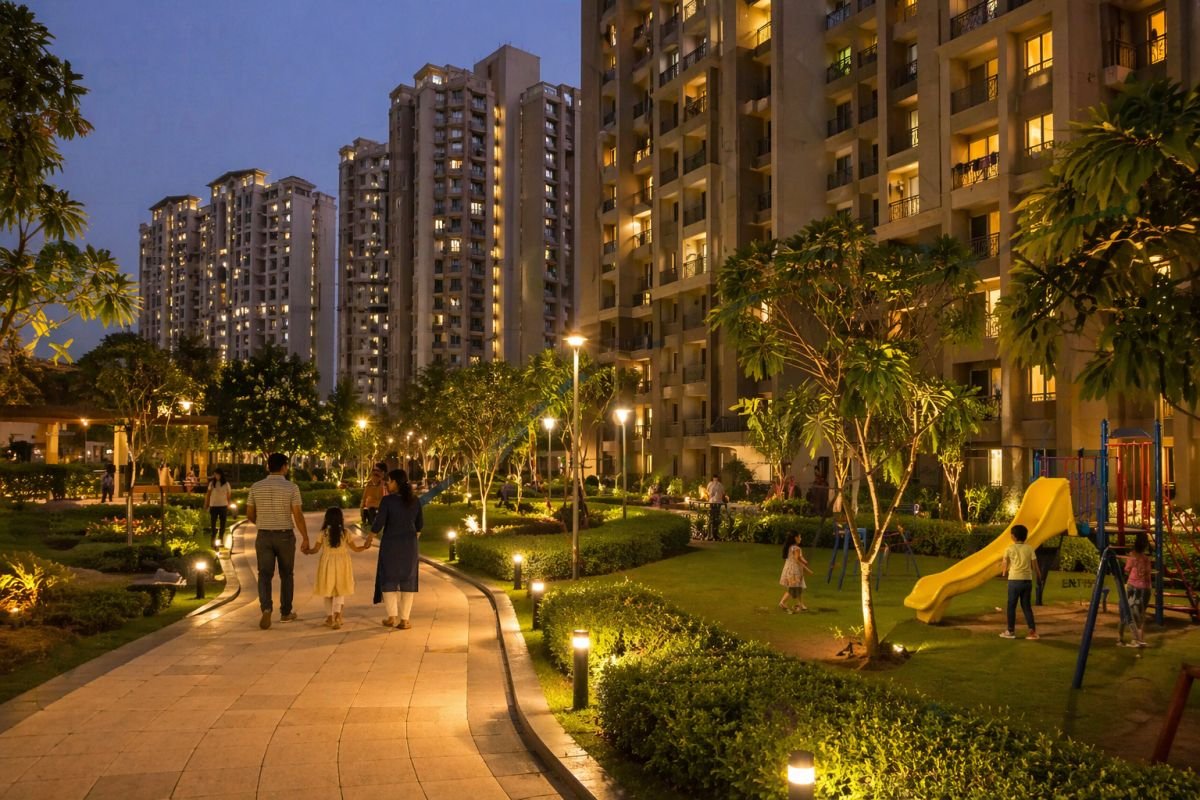 Suncity Avenue 102 amenities garden walking track and residential lifestyle Gurgaon