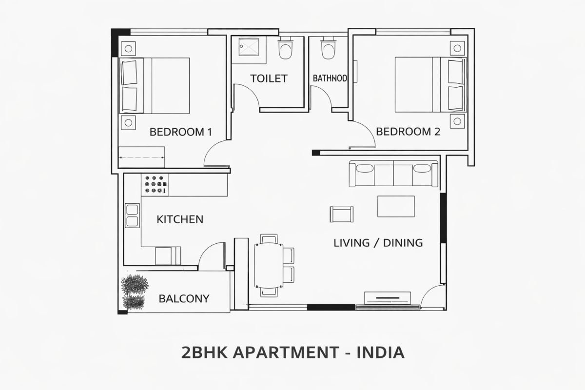 Tulip Orange 2BHK apartment floor plan layout Gurgaon