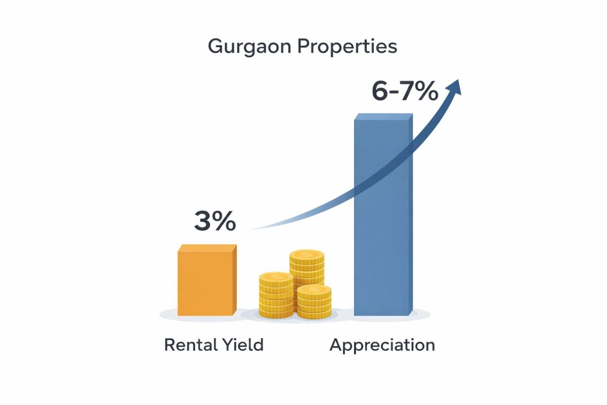 Vatika City Sector 49 Gurgaon rental yield and investment return graph