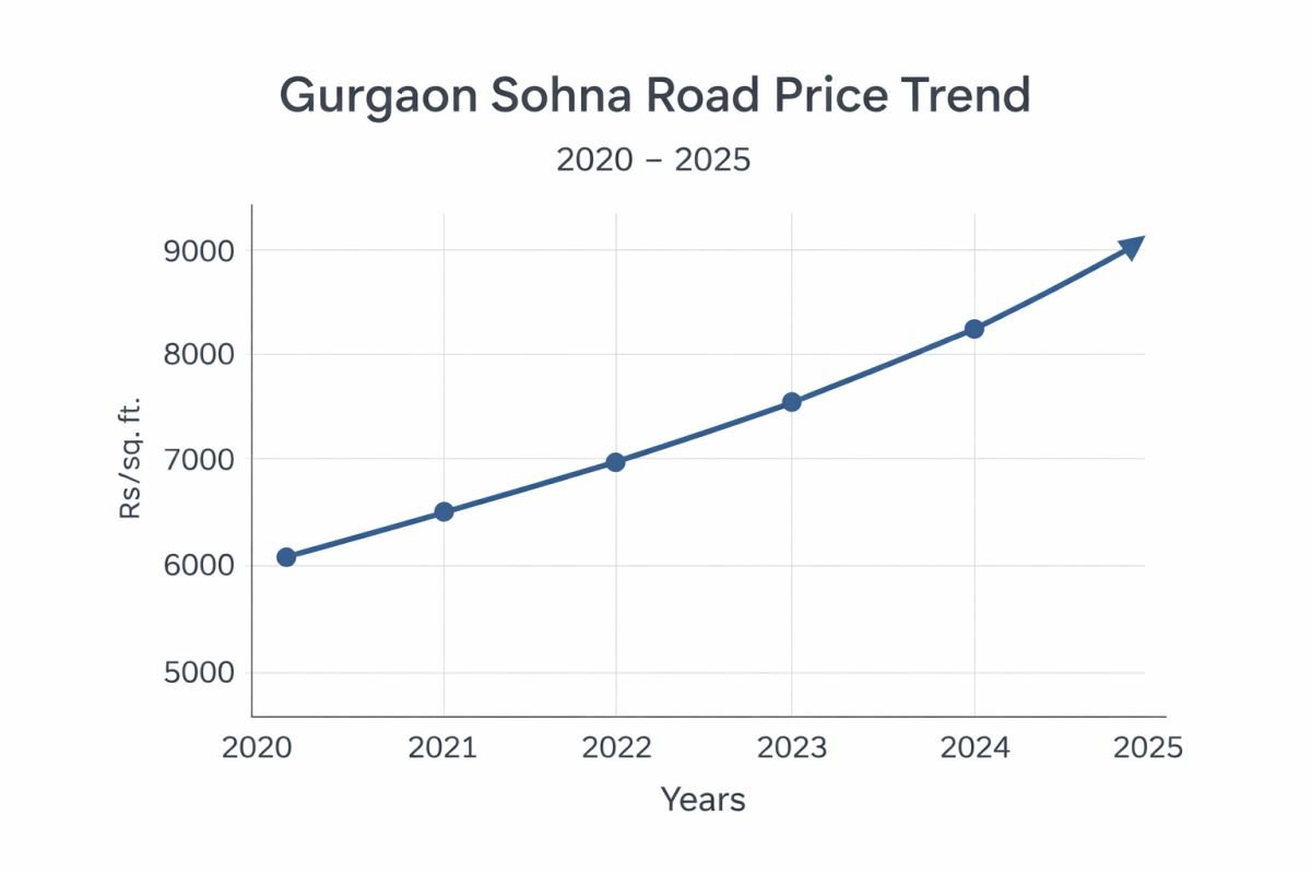 Vatika City Sector 49 Gurgaon price trend graph real estate Sohna Road Gurgaon